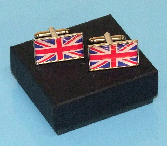 Pair of Union Jack Cufflinks with Gift Box Pair of Union Jack Cufflinks with Gift Box